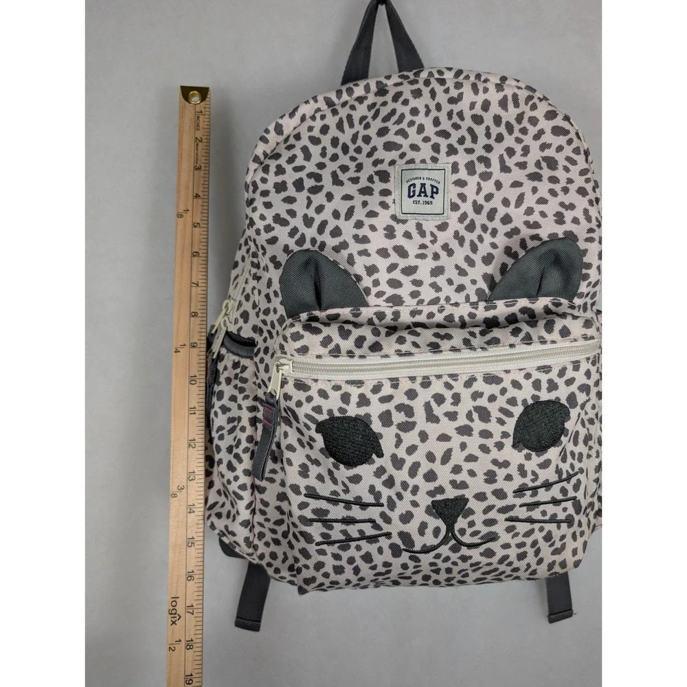 GAP Kids Cheetah Print Cat Face Junior Backpack Book Bag School‎ Bag Animal Ears